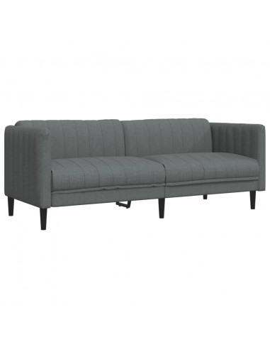 Set di Divani 3 pz Grigio Scuro in Tessuto