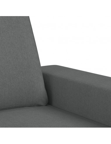 Set di Divani 3 pz Grigio Scuro in Tessuto