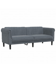 Set di Divani 3 pz Grigio Scuro in Velluto