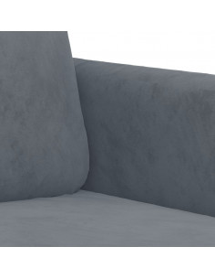 Set di Divani 3 pz Grigio Scuro in Velluto