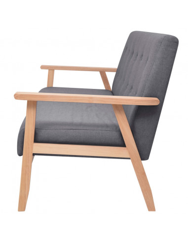 Set di Divani 3 pz in Tessuto Grigio Scuro