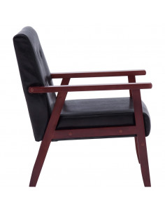 Set di Divani 3 pz Nero in Similpelle 2