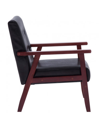 Set di Divani 3 pz Nero in Similpelle