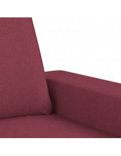 Set di Divani 3 pz Rosso Vino in Tessuto