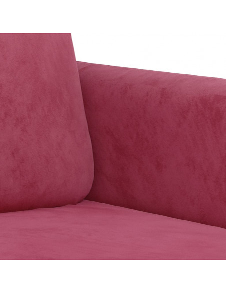 Set di Divani 3 pz Rosso Vino in Velluto