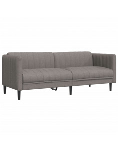 Set di Divani 3 pz Tortora in Tessuto 2