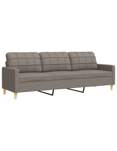 Set di Divani 3 pz Tortora in Tessuto