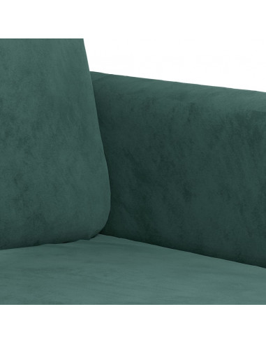 Set di Divani 3 pz Verde Scuro in Velluto