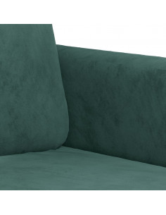 Set di Divani 3 pz Verde Scuro in Velluto