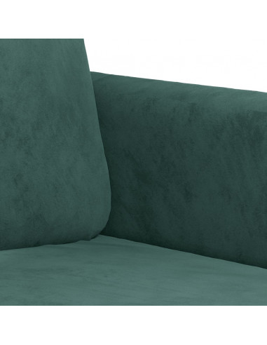 Set di Divani 3 pz Verde Scuro in Velluto