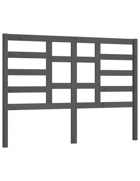 Testiera per Letto Grigia 141x4x104cm in Legno Massello di Pino