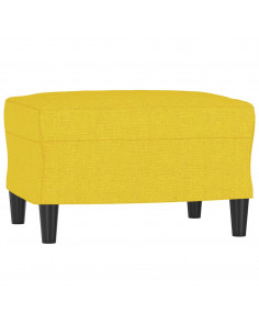 Set di Divani 4 pz con Cuscini Giallo Chiaro in Tessuto