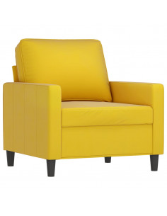 Set di Divani 4 pz con Cuscini giallo in Velluto 2