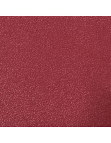 Set di Divani 4 pz con Cuscini Rosso Vino in Similpelle