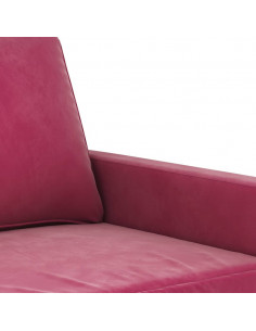 Set di Divani 4 pz con Cuscini Rosso Vino in Velluto 2