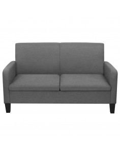 Set di Divani in Tessuto 2 pz Grigio Scuro