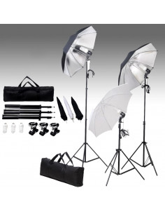 Set di Illuminazione da Studio: Ombrelli e Treppiedi 24 Watt