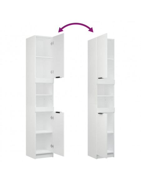 Set di Mobili da Bagno 3 pz Bianco in Legno Multistrato