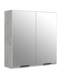 Set di Mobili da Bagno 3 pz Grigio Cemento in Legno Multistrato