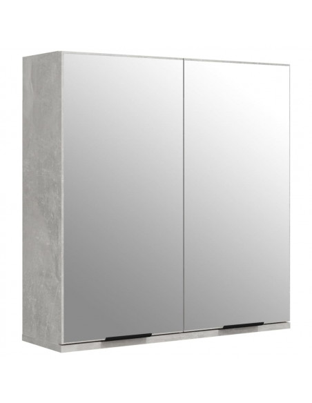Set di Mobili da Bagno 3 pz Grigio Cemento in Legno Multistrato