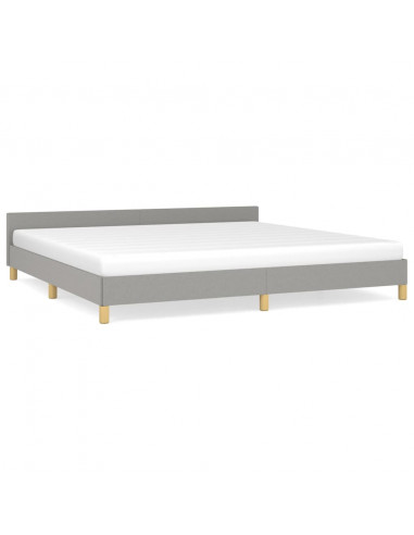 Giroletto con Testiera Grigio Chiaro 200x200 cm in Tessuto