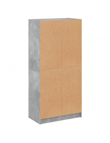 Credenza con Ante Grigio Cemento 68x37x142 cm Legno Multistrato