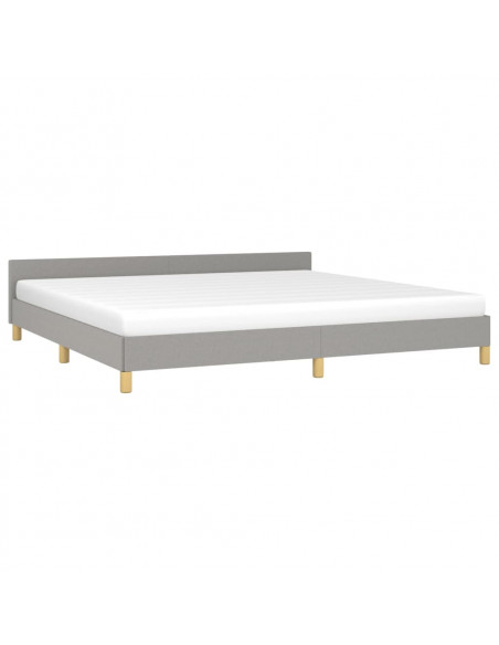 Giroletto con Testiera Grigio Chiaro 200x200 cm in Tessuto