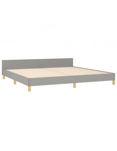 Giroletto con Testiera Grigio Chiaro 200x200 cm in Tessuto