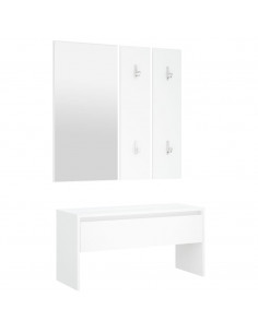Set di Mobili da Corridoio Bianco in Legno Multistrato 2