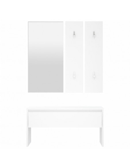 Set di Mobili da Corridoio Bianco in Legno Multistrato