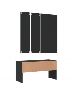 Set di Mobili da Corridoio Nero in Legno Multistrato 2