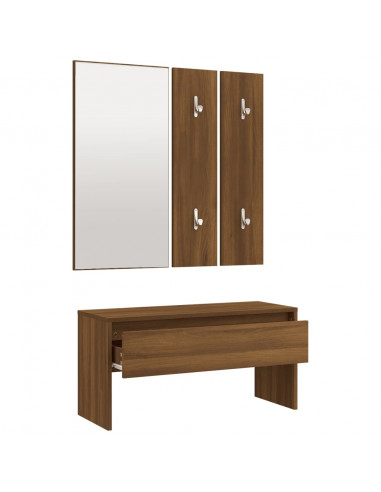 Set di Mobili da Corridoio Rovere Marrone in Legno Multistrato