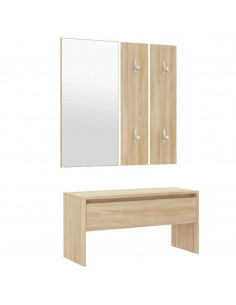 Set di Mobili da Corridoio Rovere Sonoma in Legno Multistrato 2