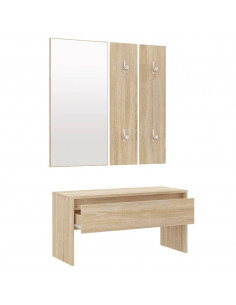 Set di Mobili da Corridoio Rovere Sonoma in Legno Multistrato