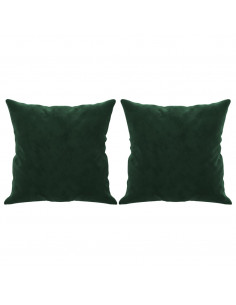 Cuscini Decorativi 2 pz Verde Scuro 40x40 cm in Velluto 2