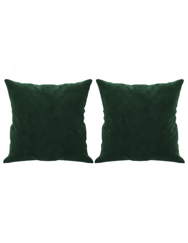 Cuscini Decorativi 2 pz Verde Scuro 40x40 cm in Velluto