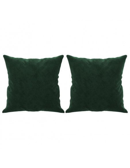 Cuscini Decorativi 2 pz Verde Scuro 40x40 cm in Velluto