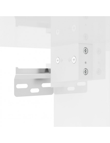 Set di Mobili Porta TV 2 pz Bianco Lucido in Legno Multistrato