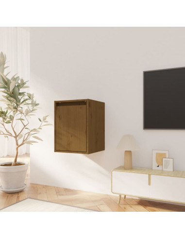 Pensili 2 pz Marrone Miele 30x30x40cm in Legno Massello di Pino