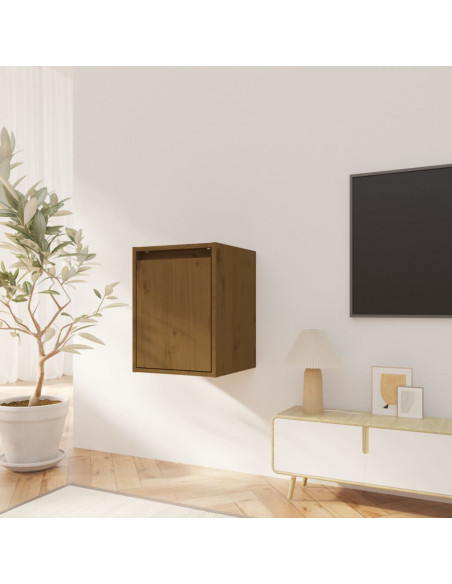 Pensili 2 pz Marrone Miele 30x30x40cm in Legno Massello di Pino