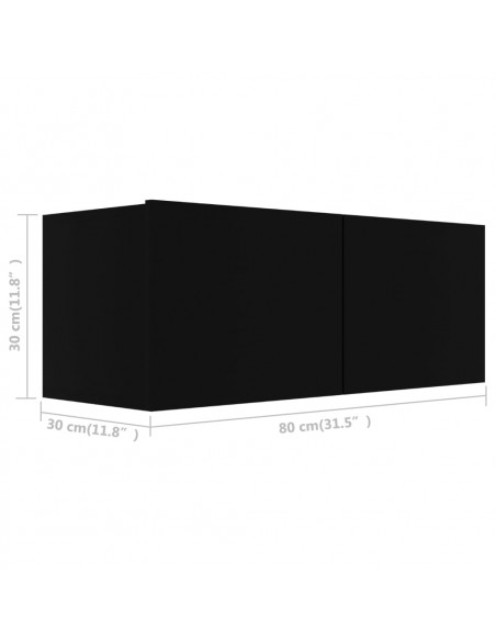 Set di Mobili Porta TV 2 pz Nero in Legno Multistrato