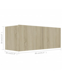 Set di Mobili Porta TV 2 pz Rovere Sonoma in Legno Multistrato 2