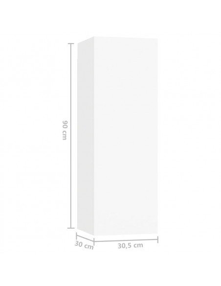 Set di Mobili Porta TV 3 pz Bianco in Legno Multistrato