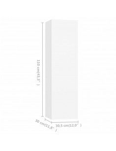 Set di Mobili Porta TV 3 pz Bianco in Legno Multistrato 2