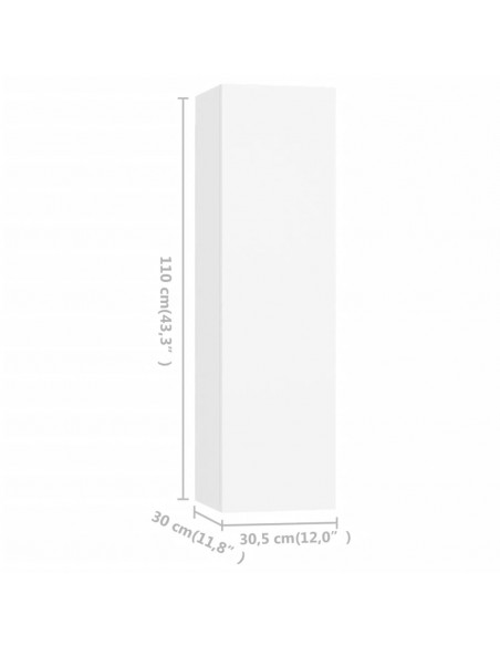 Set di Mobili Porta TV 3 pz Bianco in Legno Multistrato