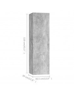 Set di Mobili Porta TV 3 pz Grigio Cemento in Legno Multistrato