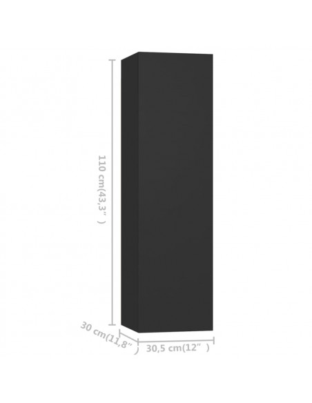 Set di Mobili Porta TV 3 pz Nero in Legno Multistrato