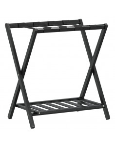 Portabagagli Nero 68x38x58 cm in Bambù 2