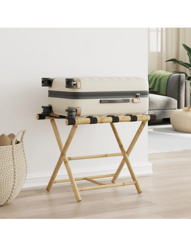 Portabagagli Pieghevole 62x42x50,5 cm in Bambù