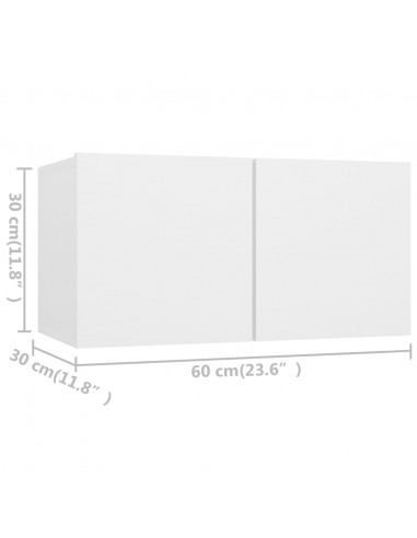 Set di Mobili Porta TV 4 pz Bianco in Legno Multistrato